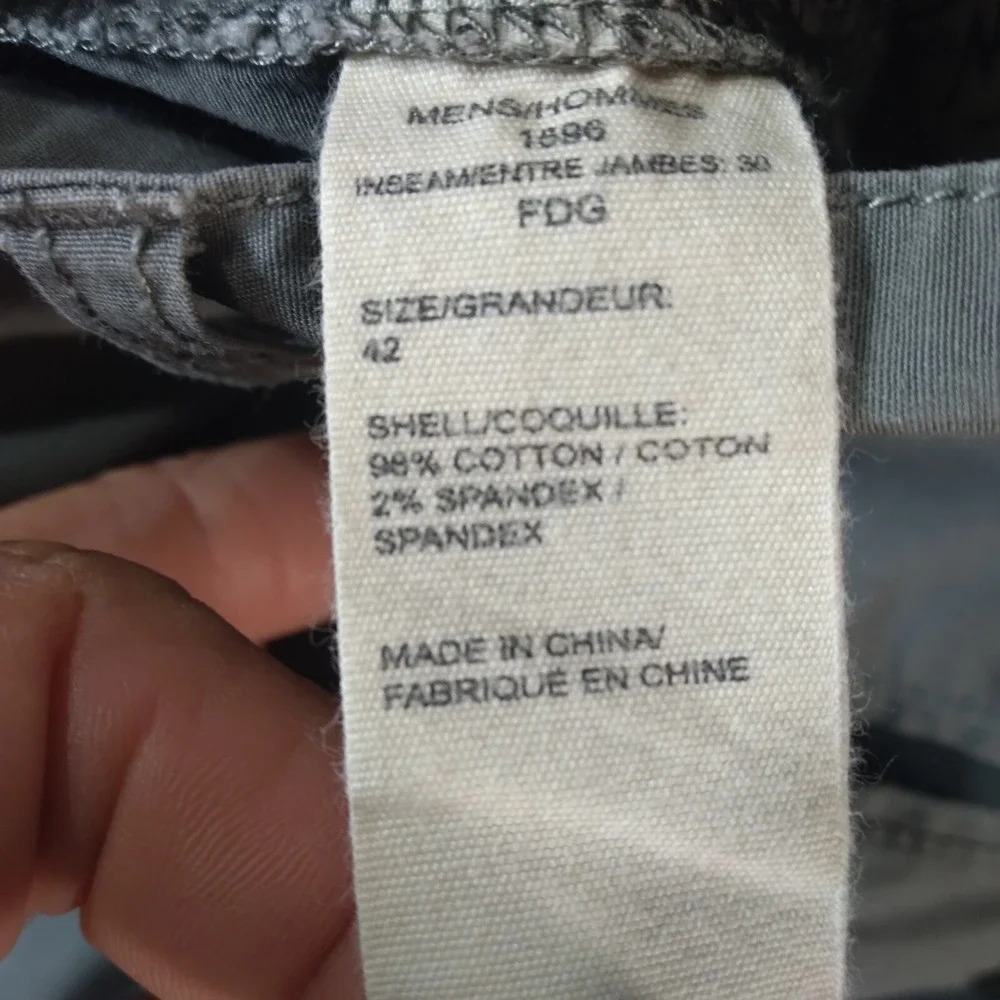 Woolrich chino pants men's 42 x 30 Grey Outdoor Flex stretch